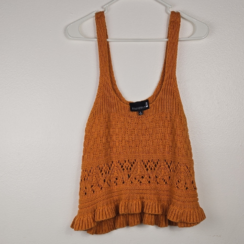 Orange Knit Tank Top